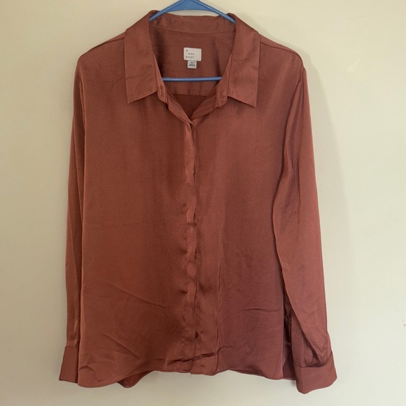 a new day Women's Terracotta Button-Down Shirt - Picture 1 of 8